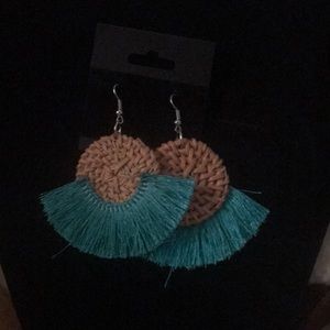 Blue short to sale earrings Handmade